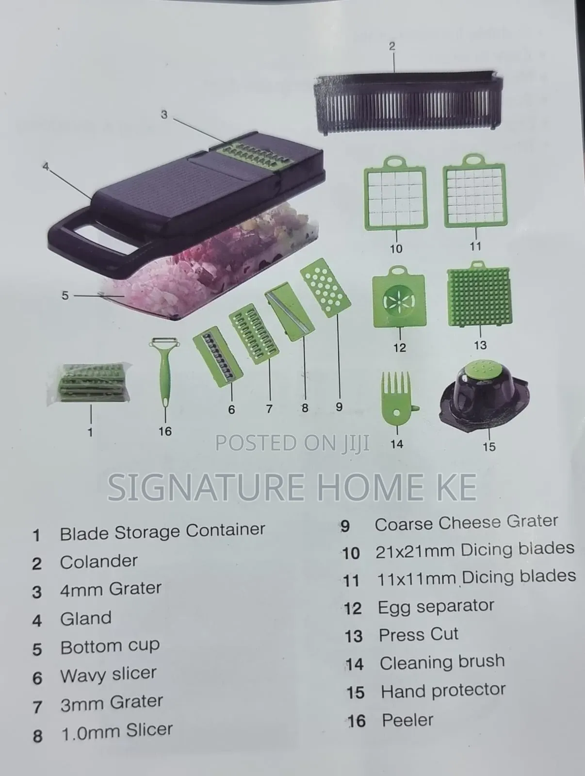 16pc Veggie Cutter Slicer Dicer Chopper