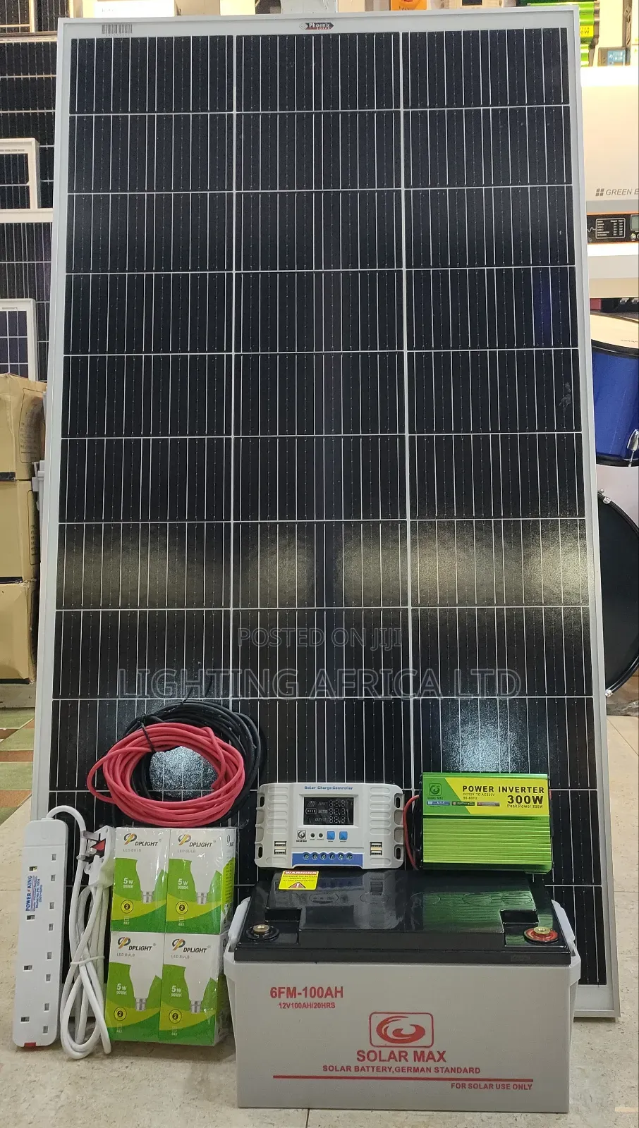 Smart 120w Full Kit - 100ah Battery - 300w Inverter - Free Bulbs