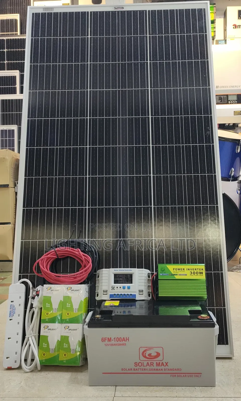 Smart 120w Full Kit - 100ah Battery - 300w Inverter - Free Bulbs