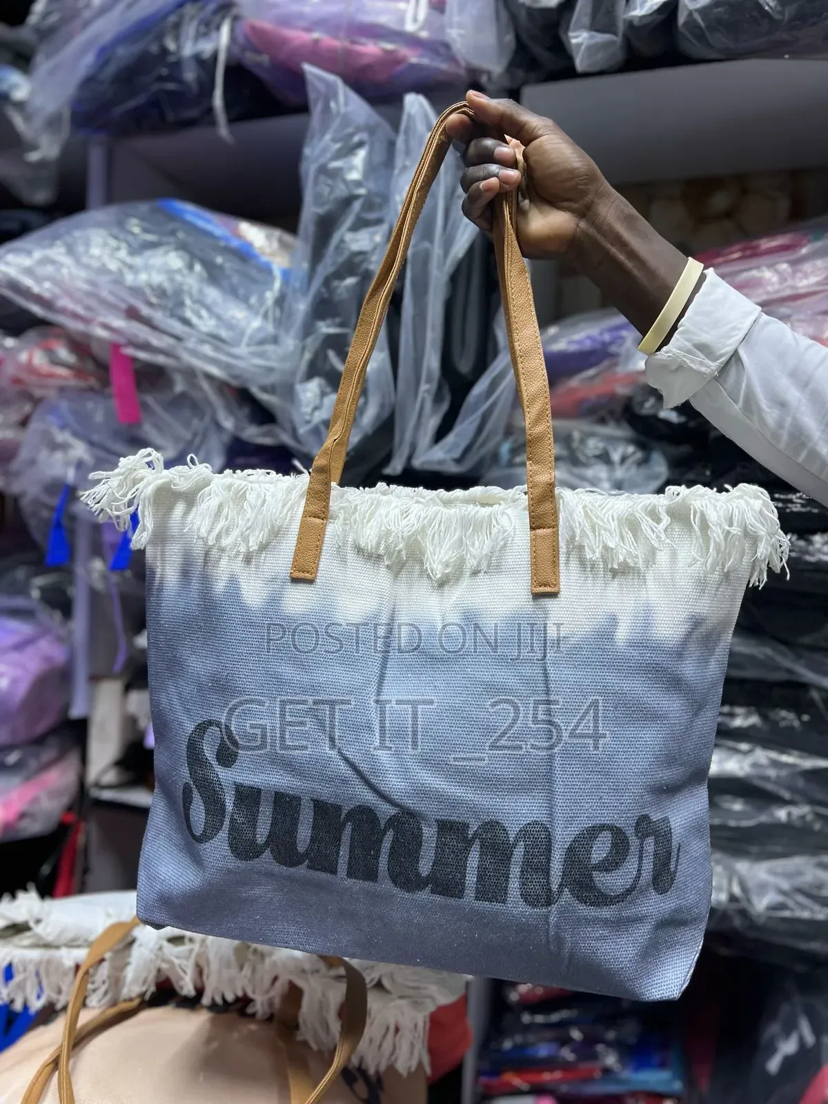 Summer Vibes' Large Capacity Women Beach/ Market Bag