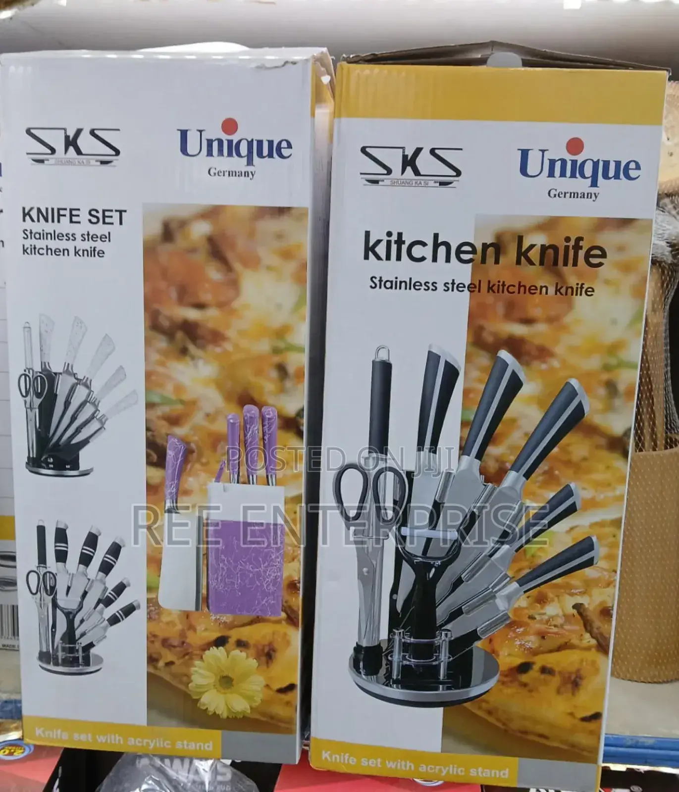 Unique Knife Set White En Black