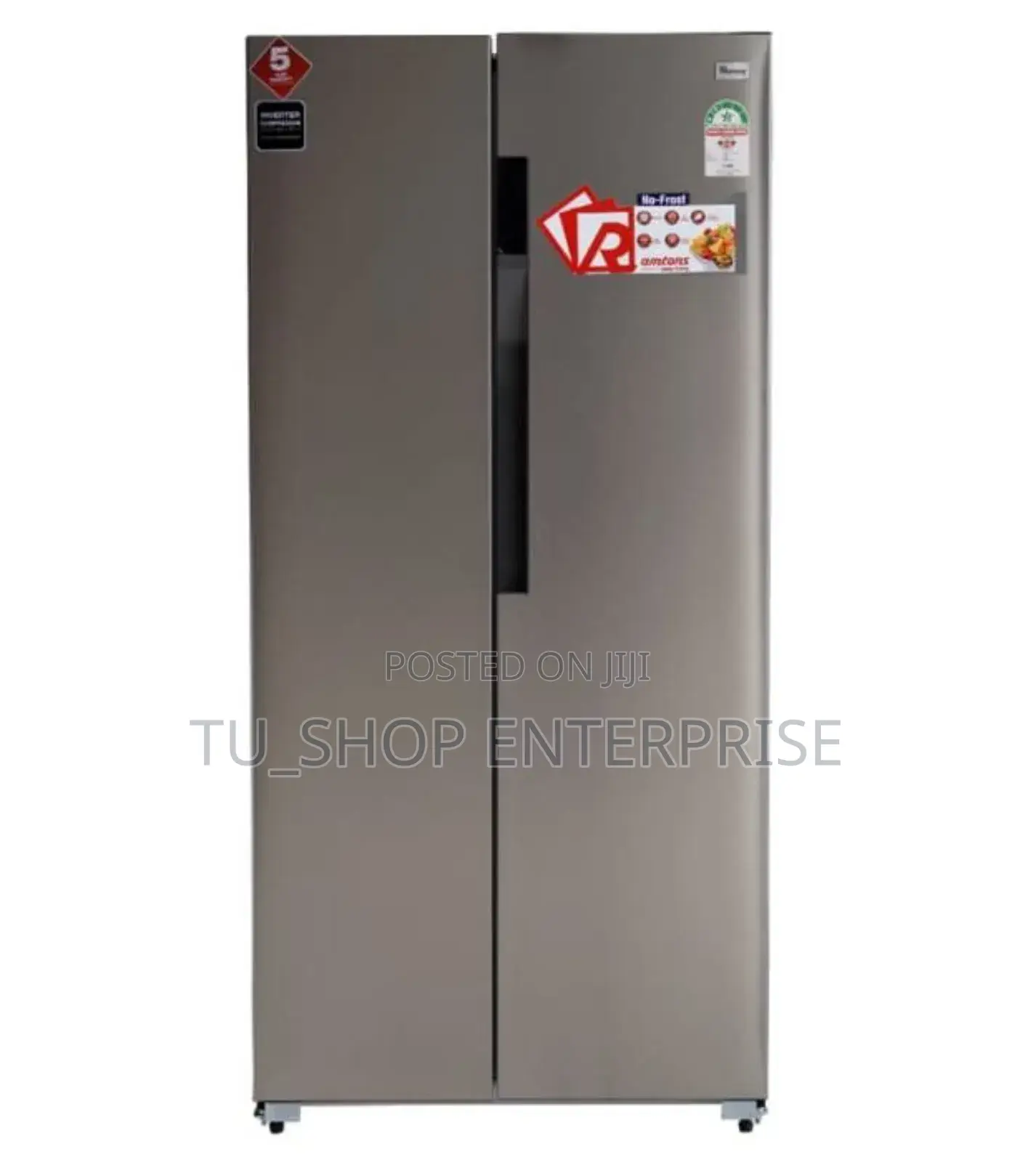 Ramtons Rf/319- 430 Liters Side by Side Led No Frost Fridge