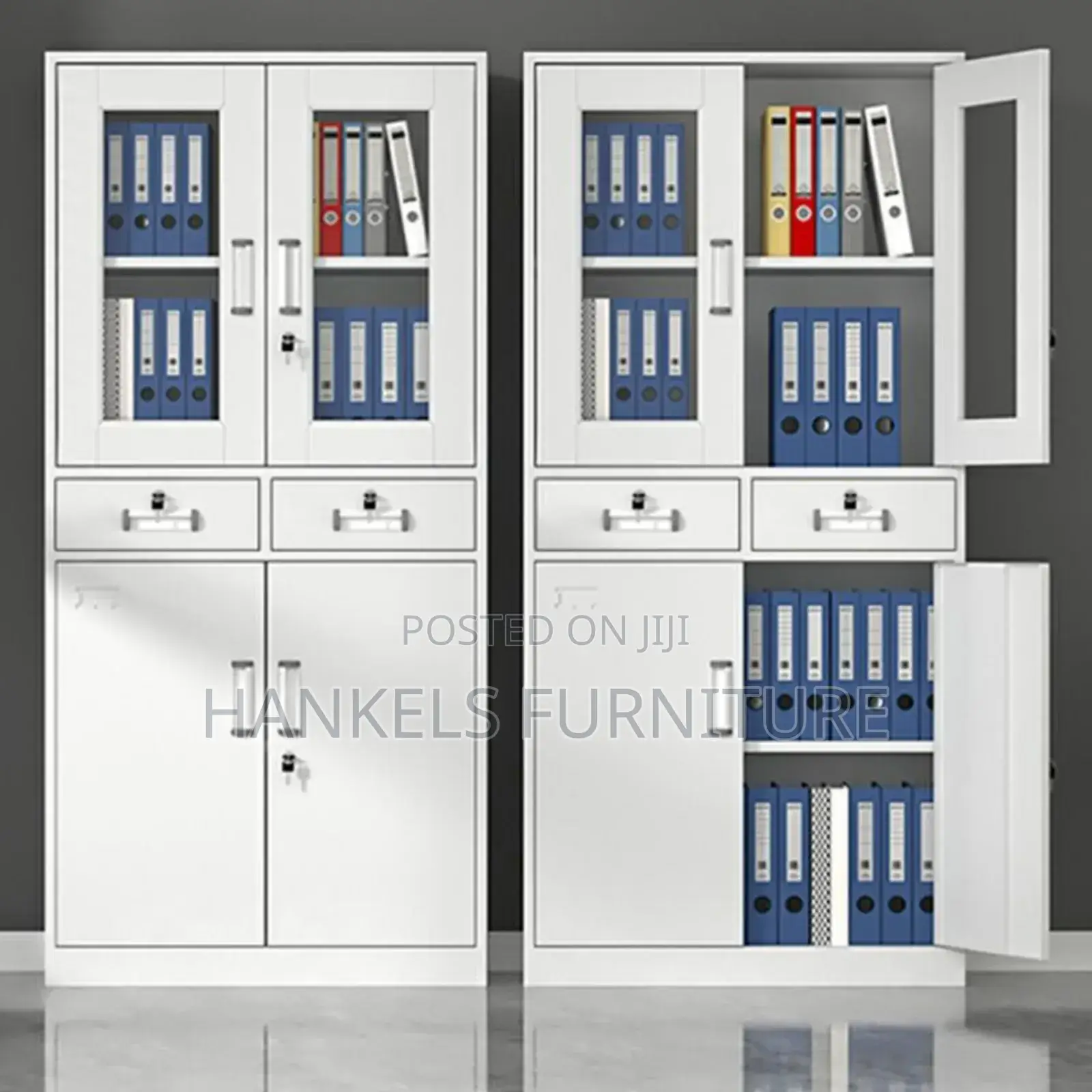 Office Half Glass Iron Steel Filling Cabinet