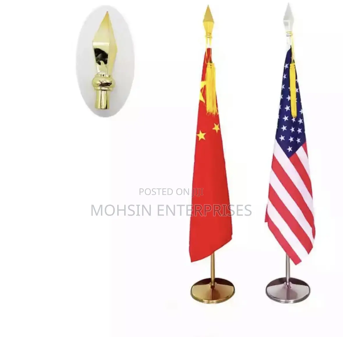 Deluxe 2.6metergold Flag Stand – Adjustable | 8kg Heavy Base