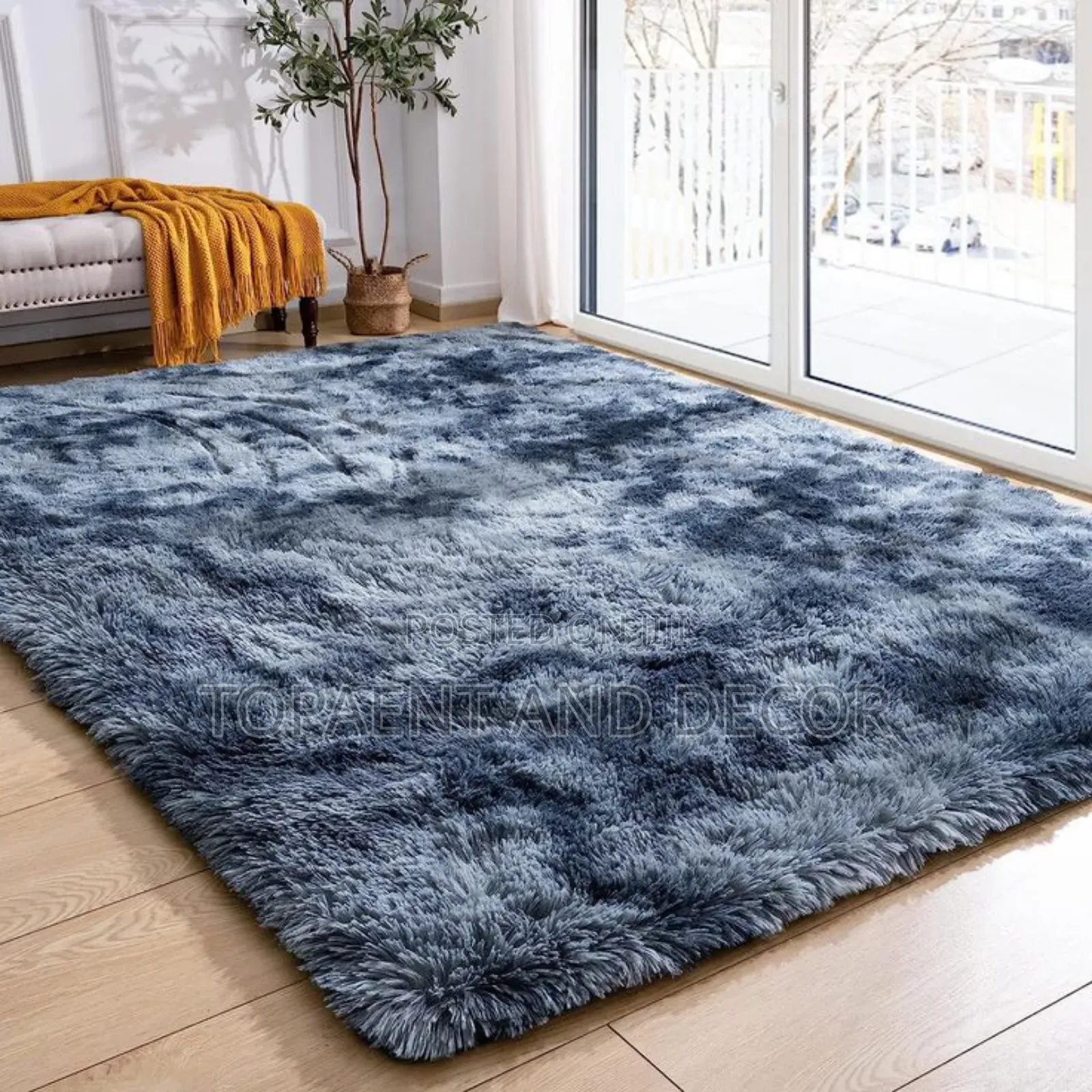 Fluffy Carpet With Patches 5 by 8