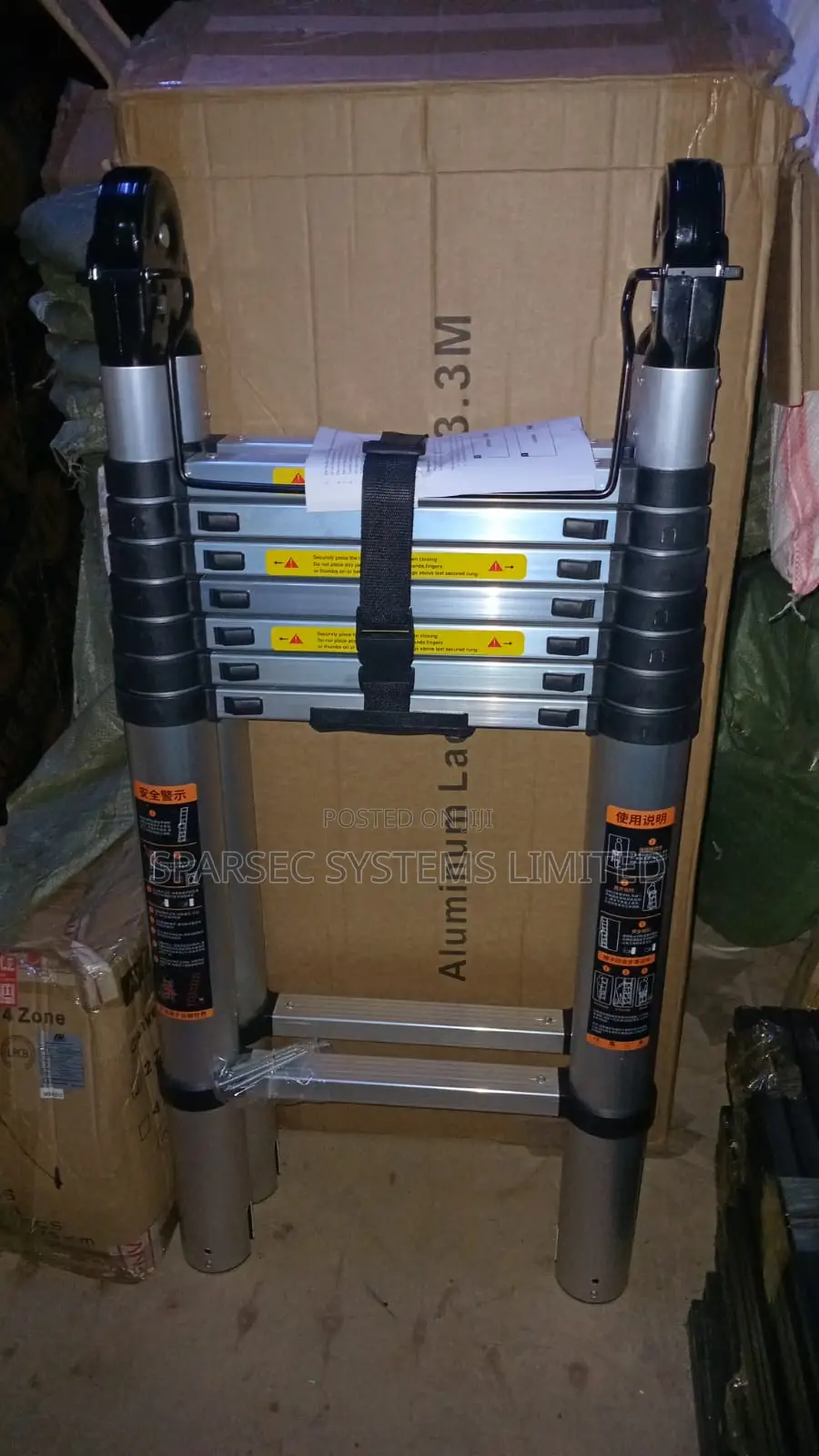 Telescopic Ladder Extendable Step Ladder 3.3m+3.3m Folding