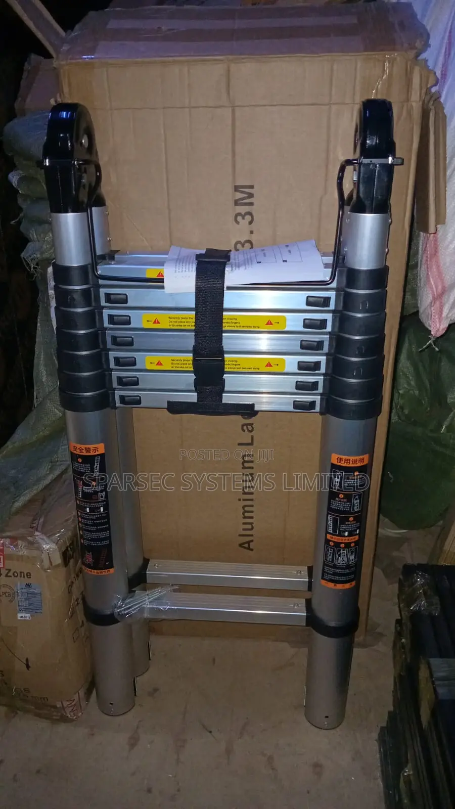 Telescopic Ladder Extendable Step Ladder 3.3m+3.3m Folding
