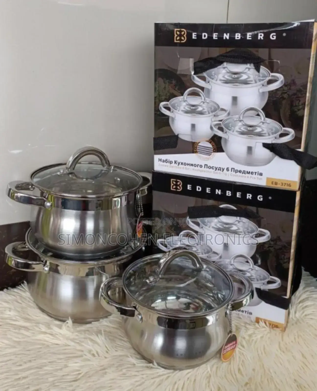 6 Pieces Edenberg Eb-3716 Stainless Steel Cookware Set