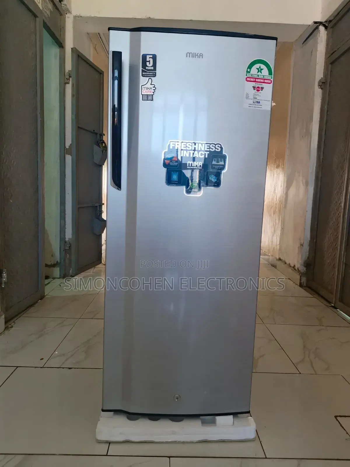 Mika Fridge 175l Single Door Defrost(Direct Cool)Line Silver