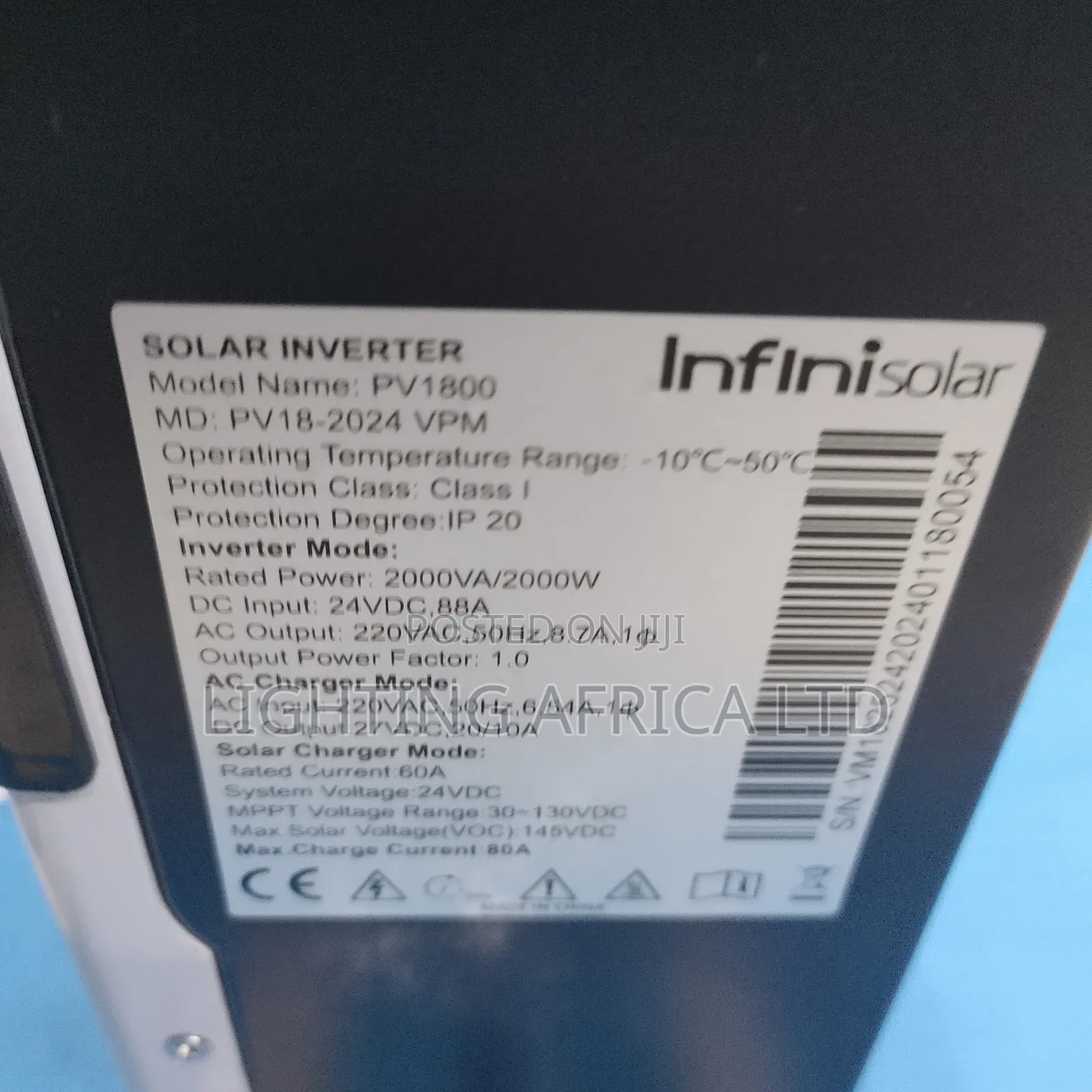 2kva/12v Infinisolar Hybrid Inverter (Voc 145) 60a MPPT