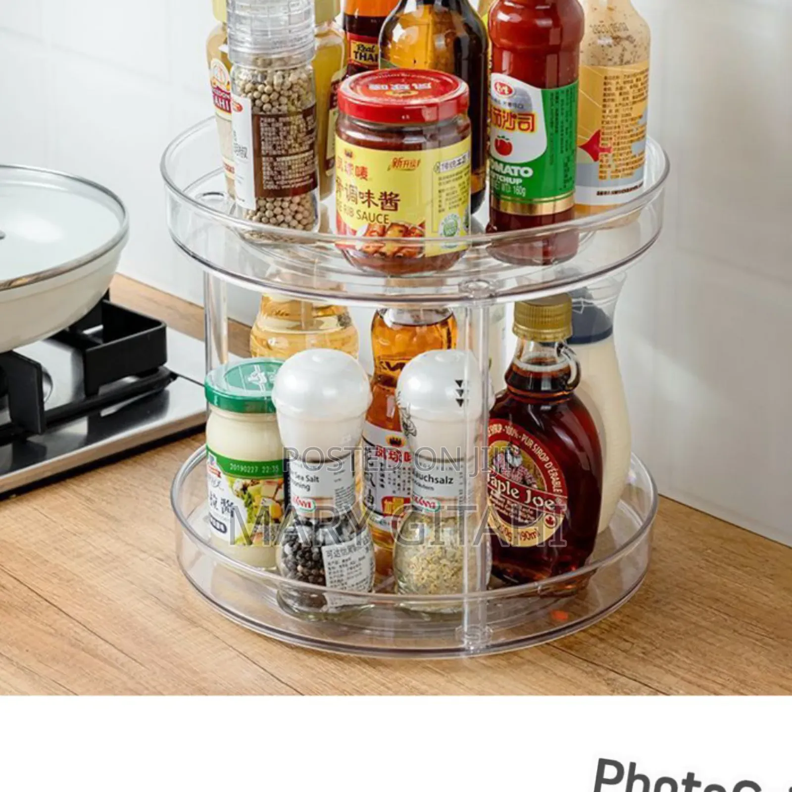 *2 Layer 360 Rotation Cabinet Turntable Organizer/Lazy Susan