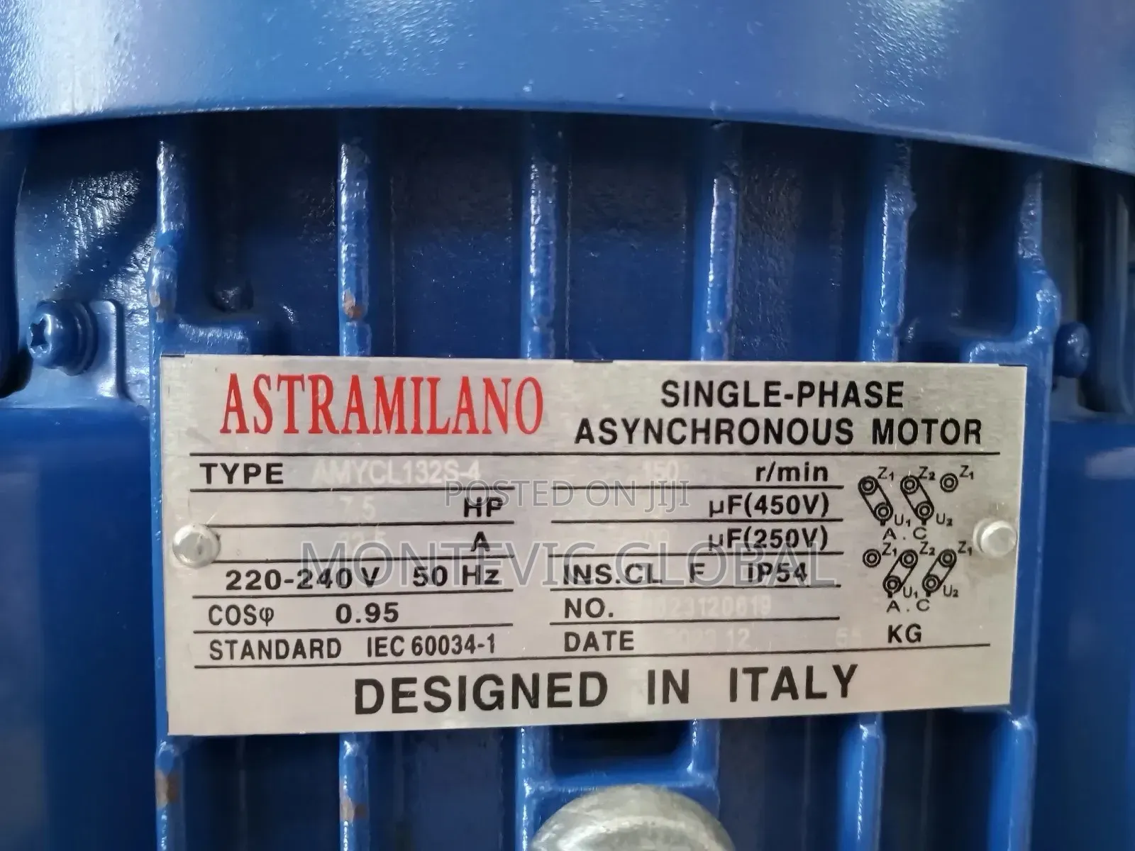 Astra Milano Single Phase Motor 7.5hp