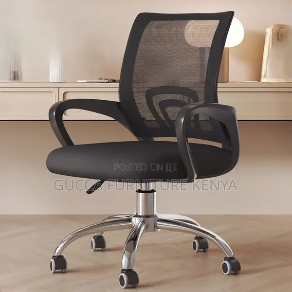 Office Chair:Upholstered Portable Wheels Mesh Office Chair