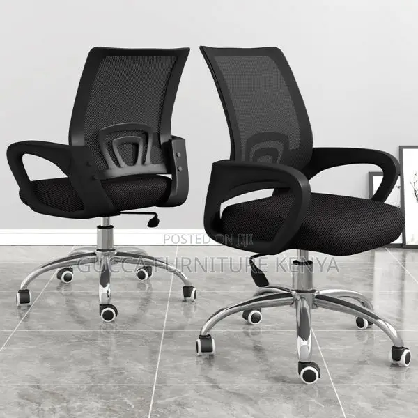 Office Chair:Upholstered Portable Wheels Mesh Office Chair