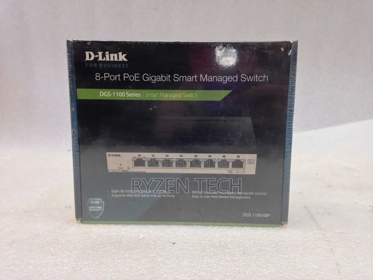 D-Link 8 Port DGS-1100-08p Poe Smart Switch