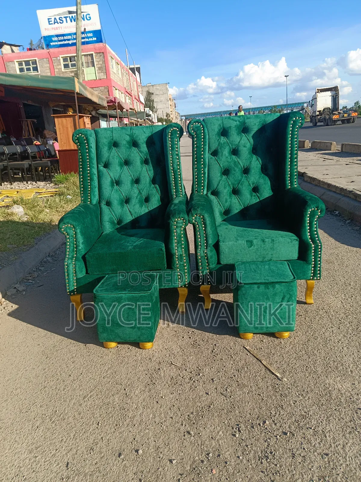 2 Pedicure Seats Plus Poufs , , ,