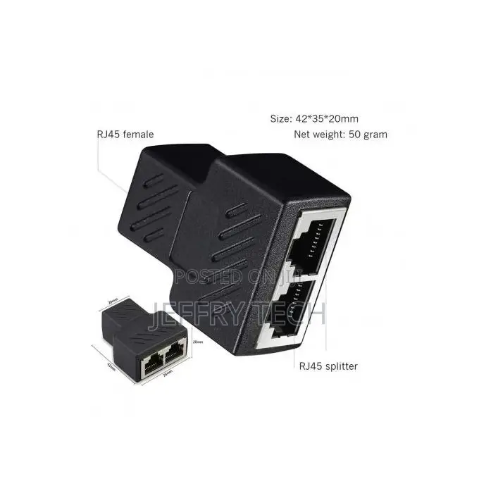 Rj45 Female to 2 Female Splitter, 8p8c Adapter