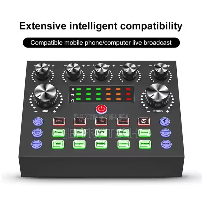 V8s Audio Usb External Sound Card Live Sound Mixer Personal