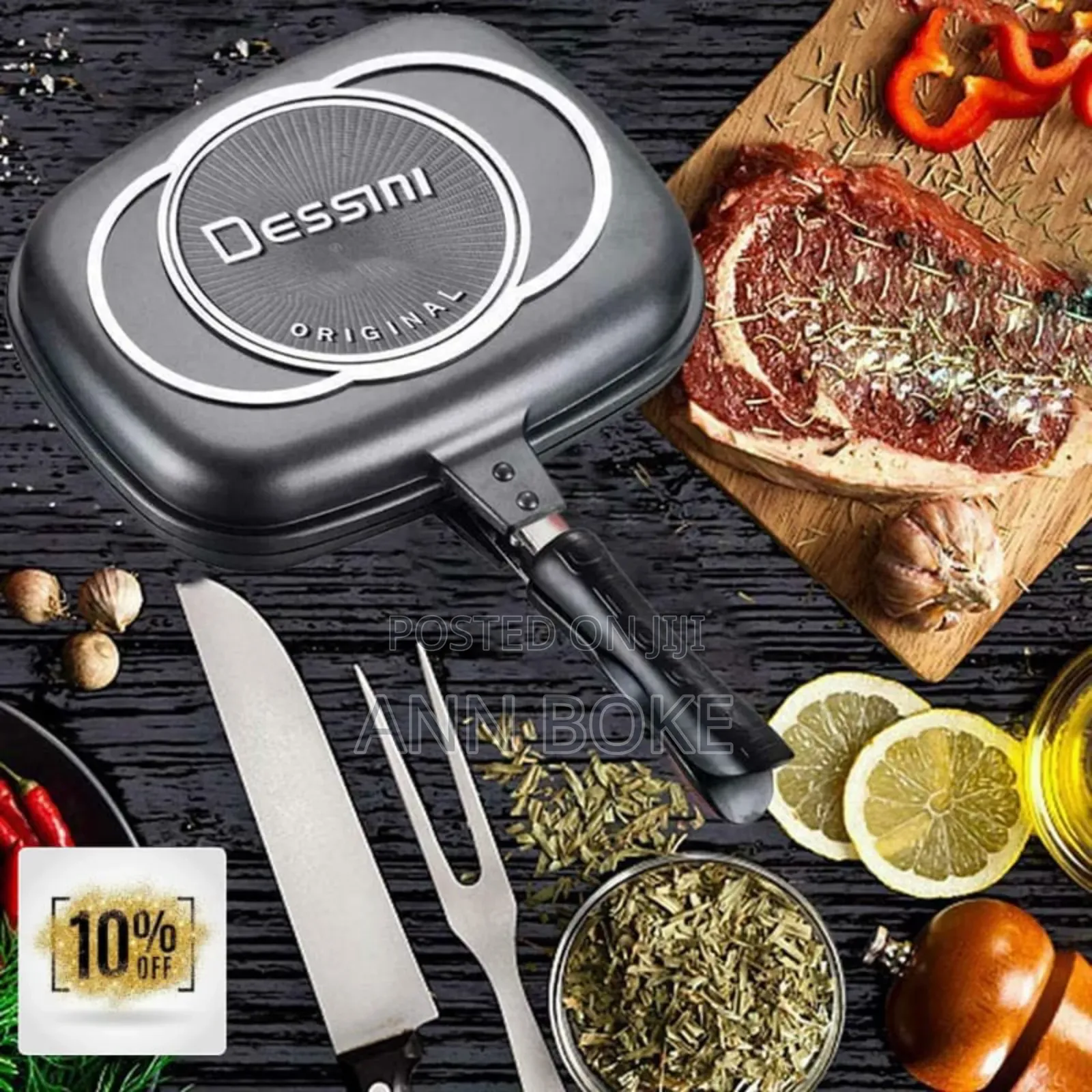*Dessini Double Sided Grill Pan 36cm*  *Colours