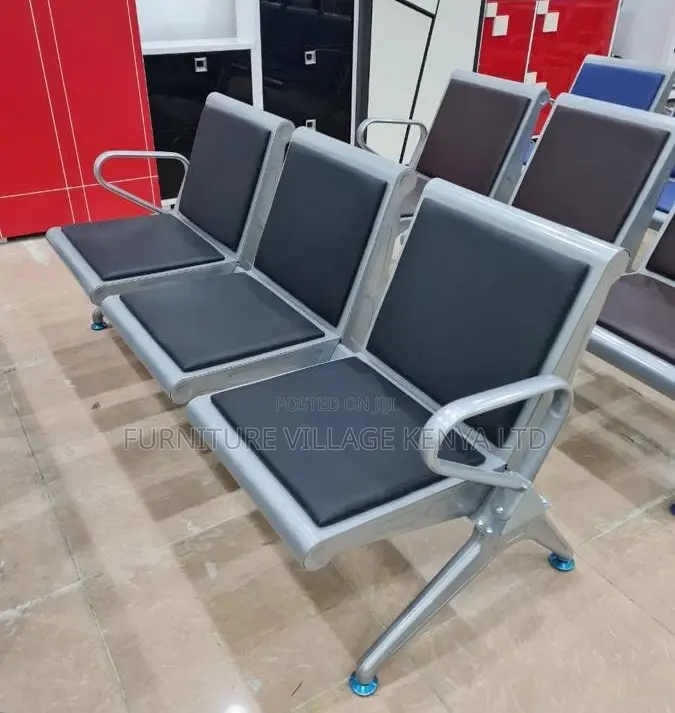 Benches: 3-Person Metal Guest Seating Bench