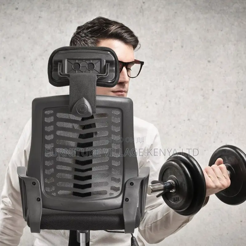 Office Chair: Textured Back Ergonomic Chair With Headrest
