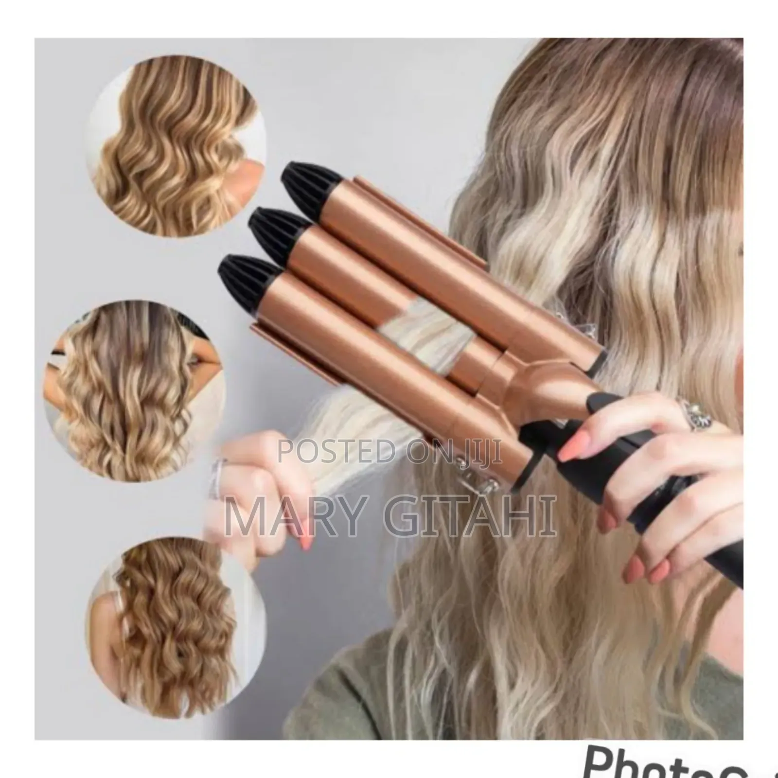Multi Coloure Hair Curler With Tripple Barrel Iron