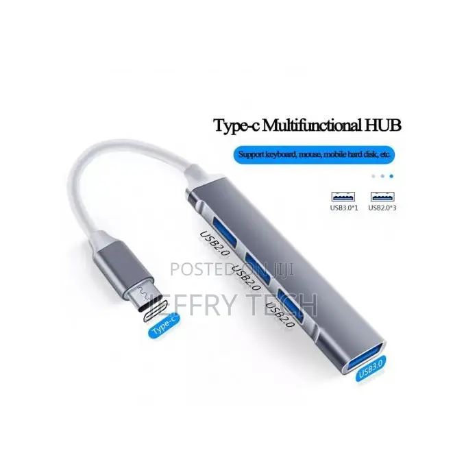 Usb C Multi Splitter Adapter, Hub 3.0, Type C 3.1, 4 Ports