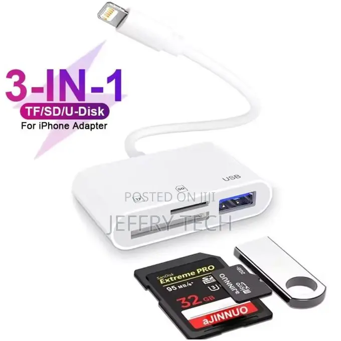 3 in 1 Usb Sd Tf Memory Card Reader for iPhone