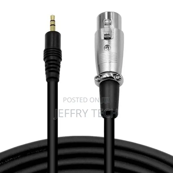 2m Professional Microphone Cable – 3.5mm Jack Male to 3-Pin