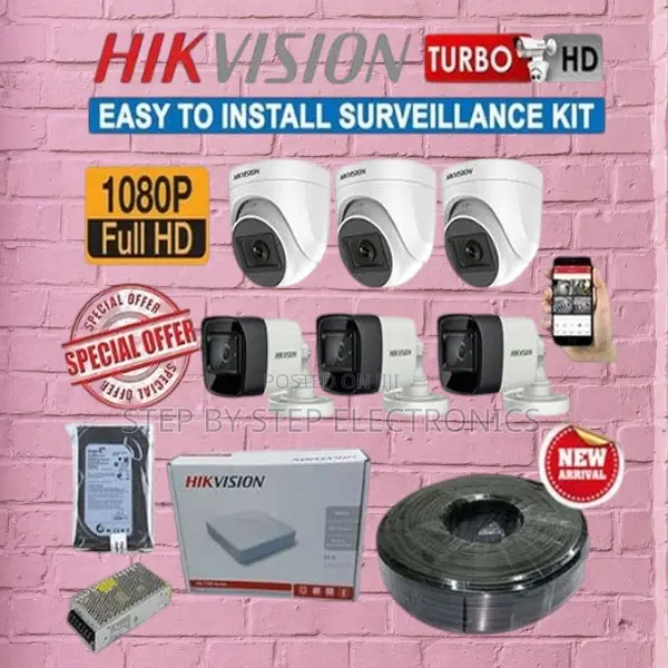 True Day Hikvision 6 1080p Full Hd 2mp CCTV Cameras Full Kit