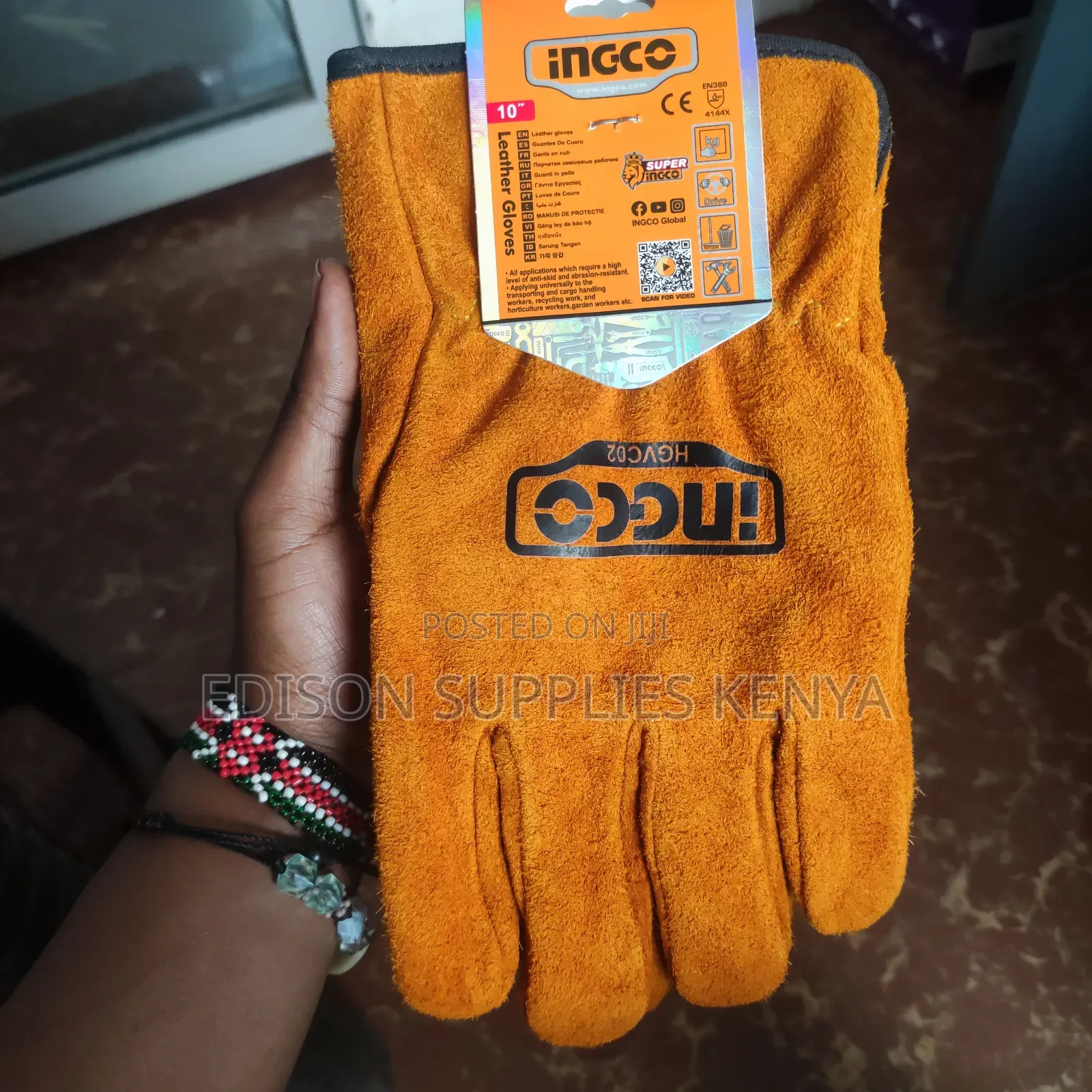 Full Leather Gloves Ingco Driver Gloves Gardening Heavy Duty