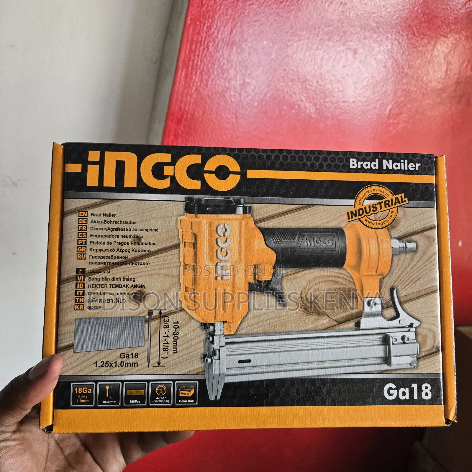 Ingco Brad Nailers Pneumatic Ga18 Air Compressor Staple Gun