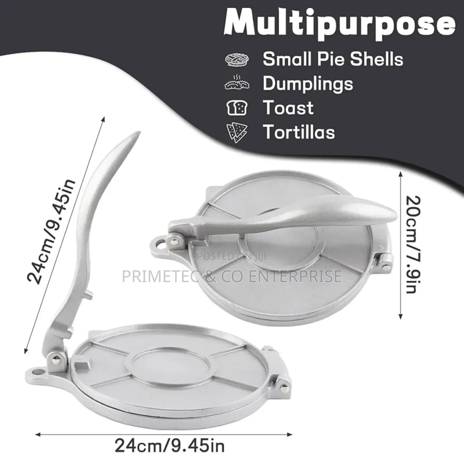 Strong Aluminium Tortilla Press (Chapati Press)