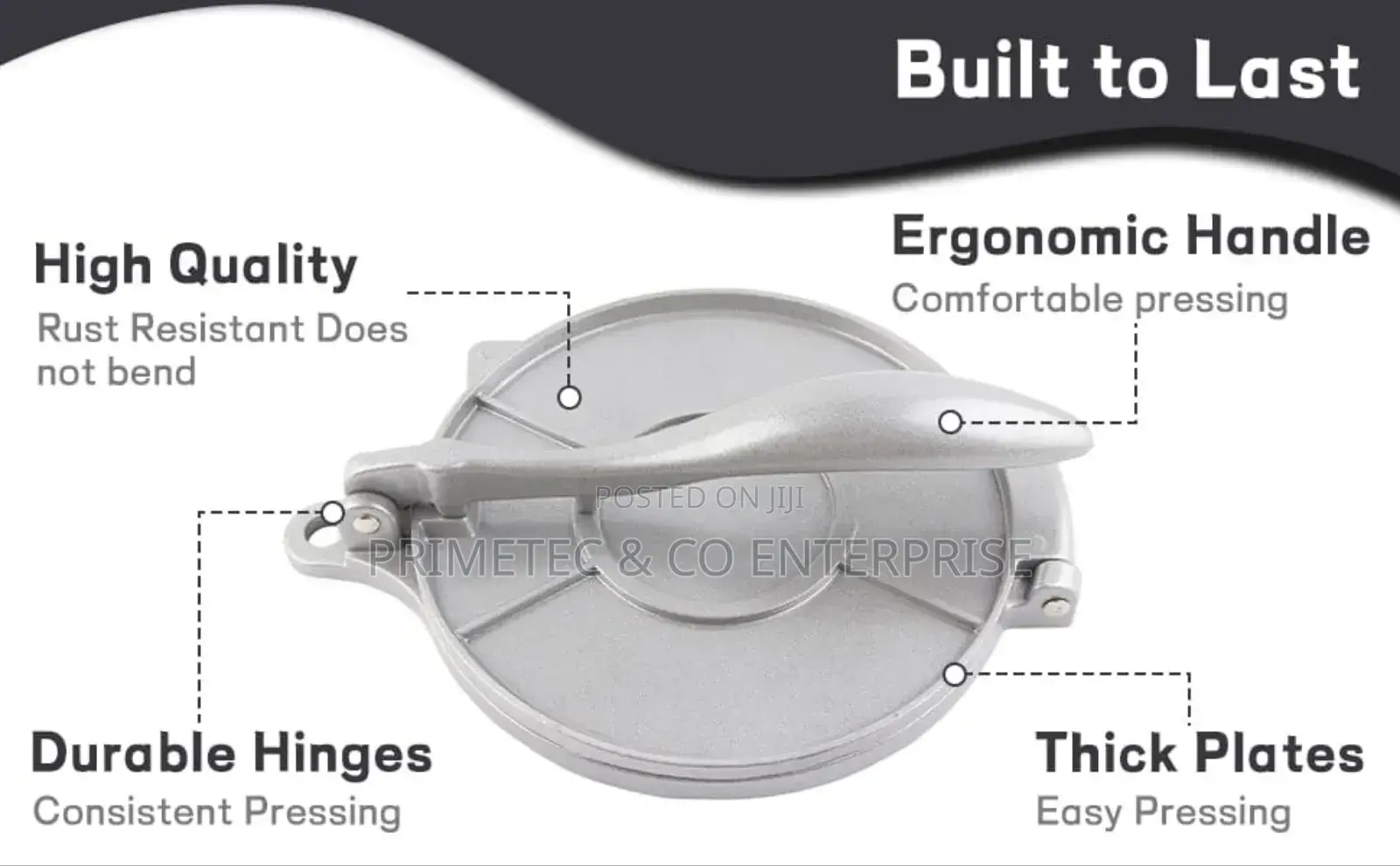 Strong Aluminium Tortilla Press (Chapati Press)