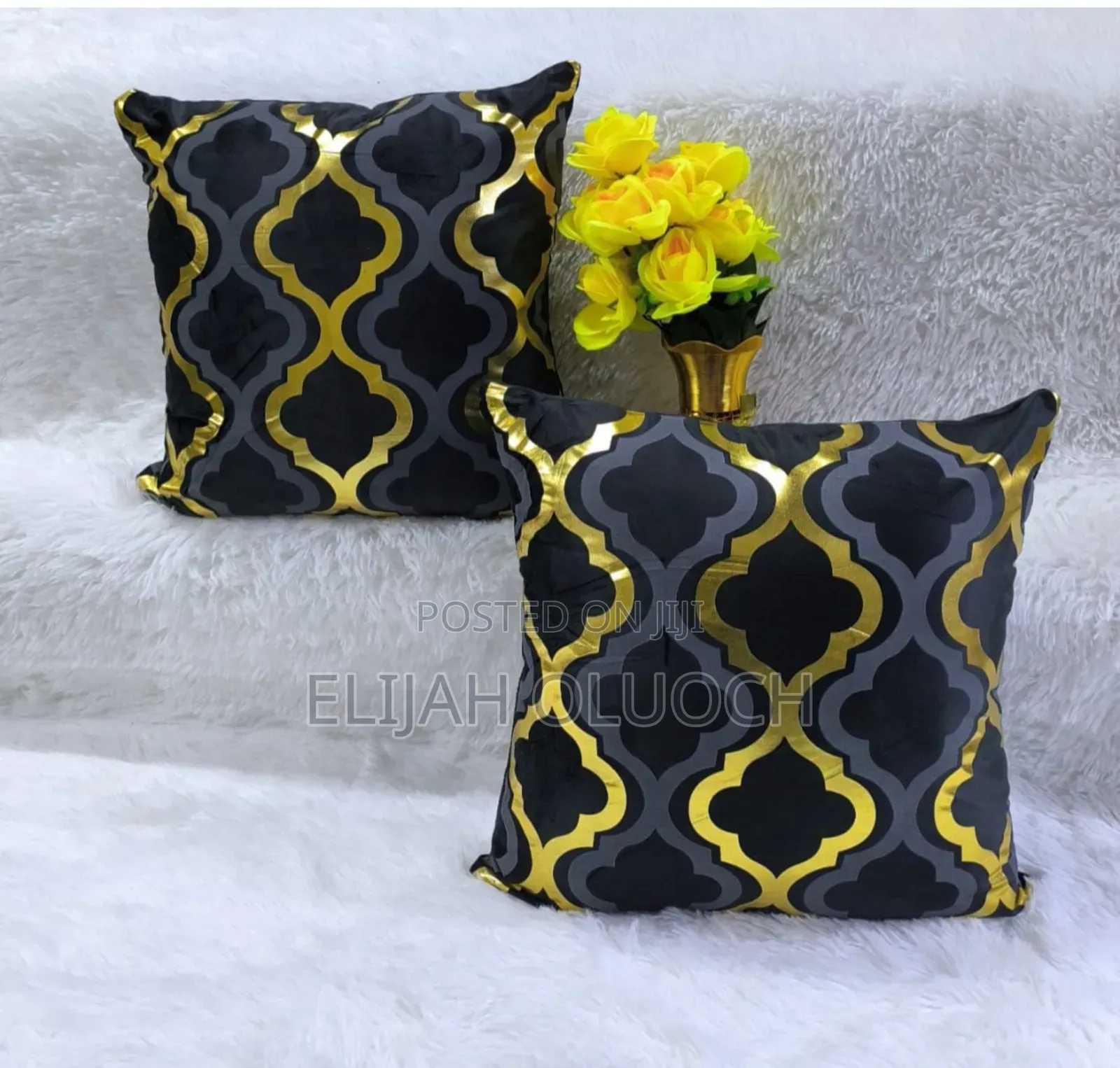 Black Golden Pillow Cases Covers