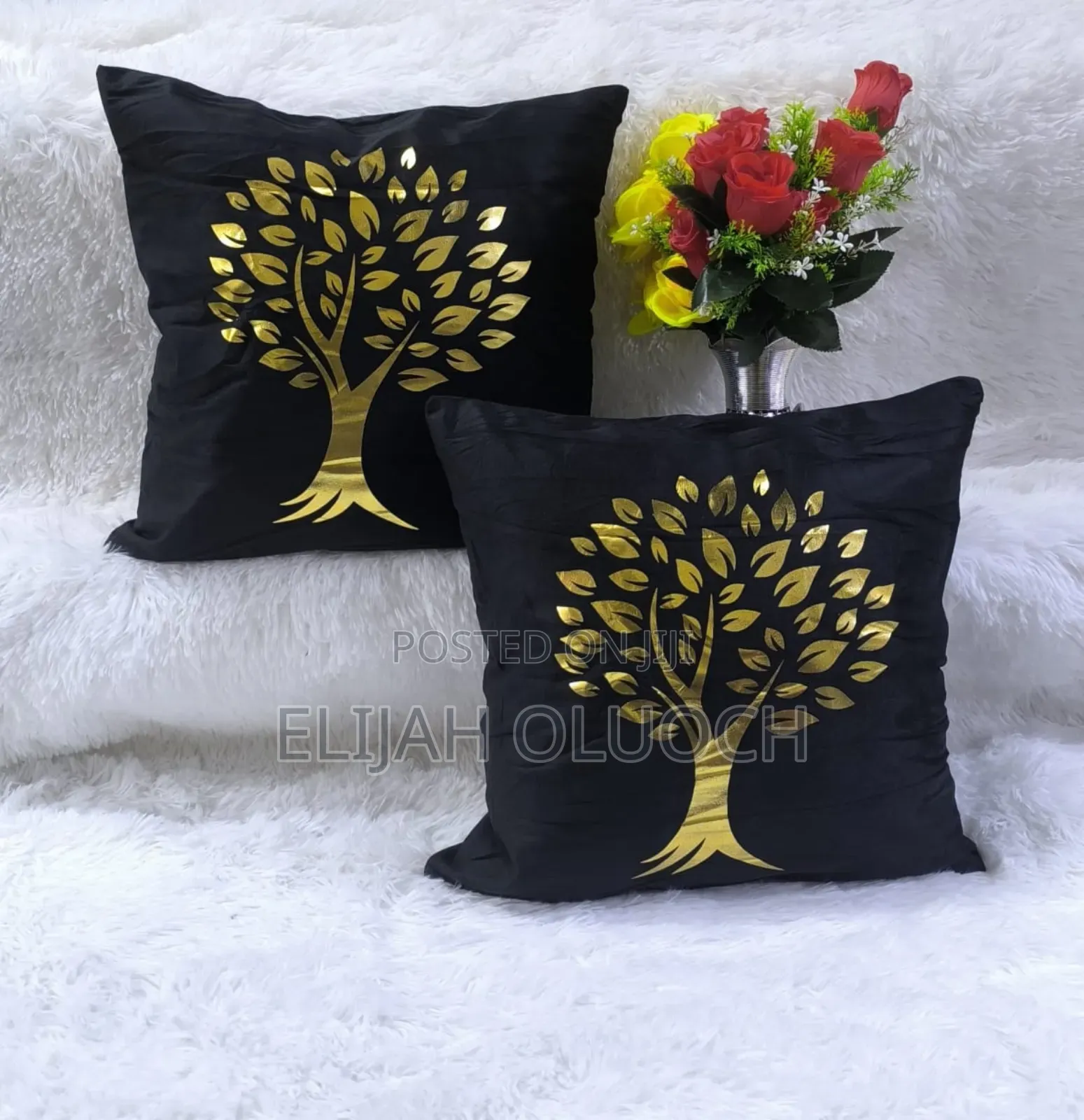 Black Golden Pillow Cases Covers