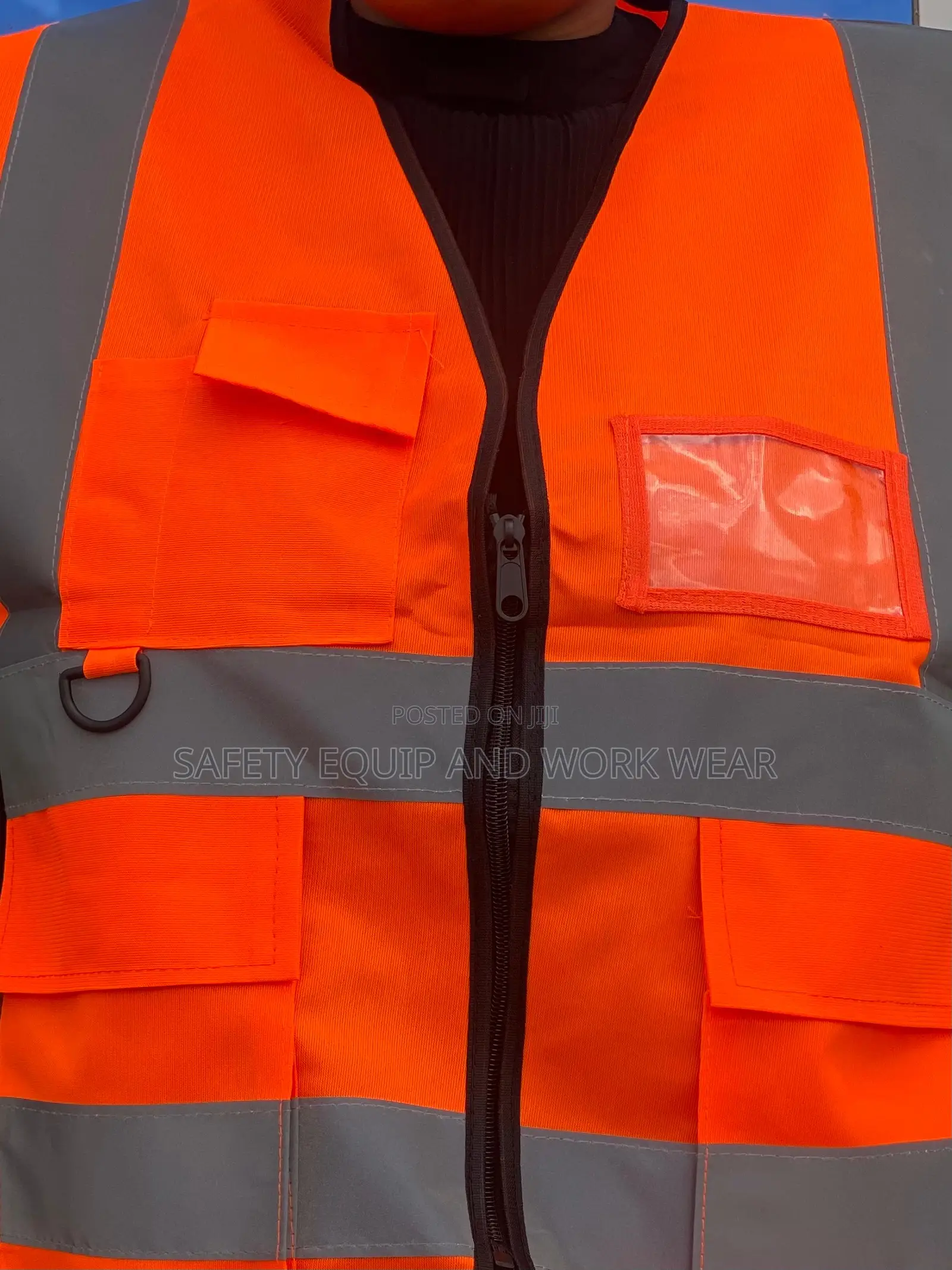 Executive Reflector Vests With Black Pipping.