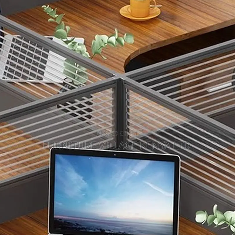 Workstation: 4-Seater Eco-Friendly Wooden Workstation Desk