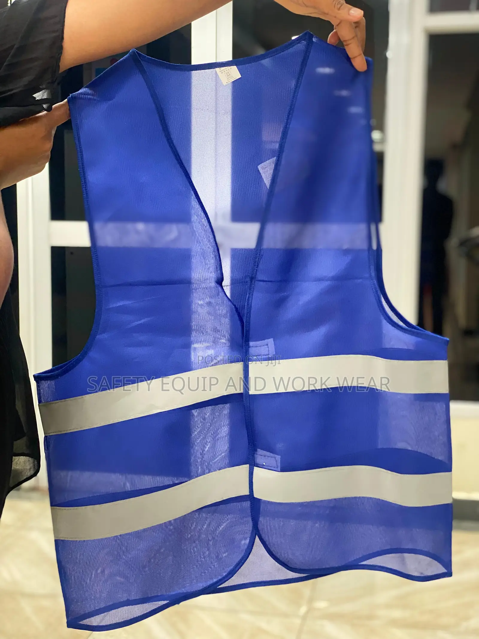 Blue Reflector Vest Custom Fit For Visibility.