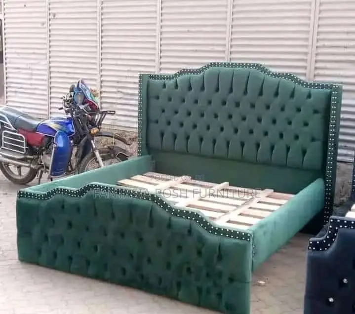 5x6 Green Fabric Upholstery Bed on Sale