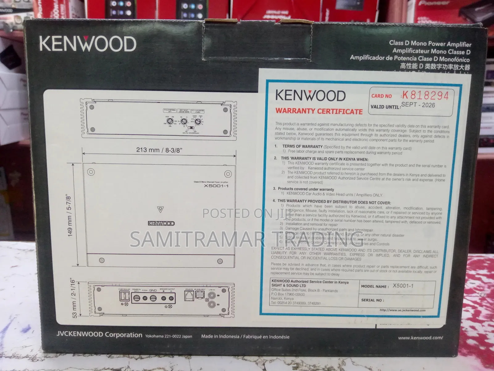X5001-1: Kenwood Car Audio Mono Amplifier 1000w (2025 New)