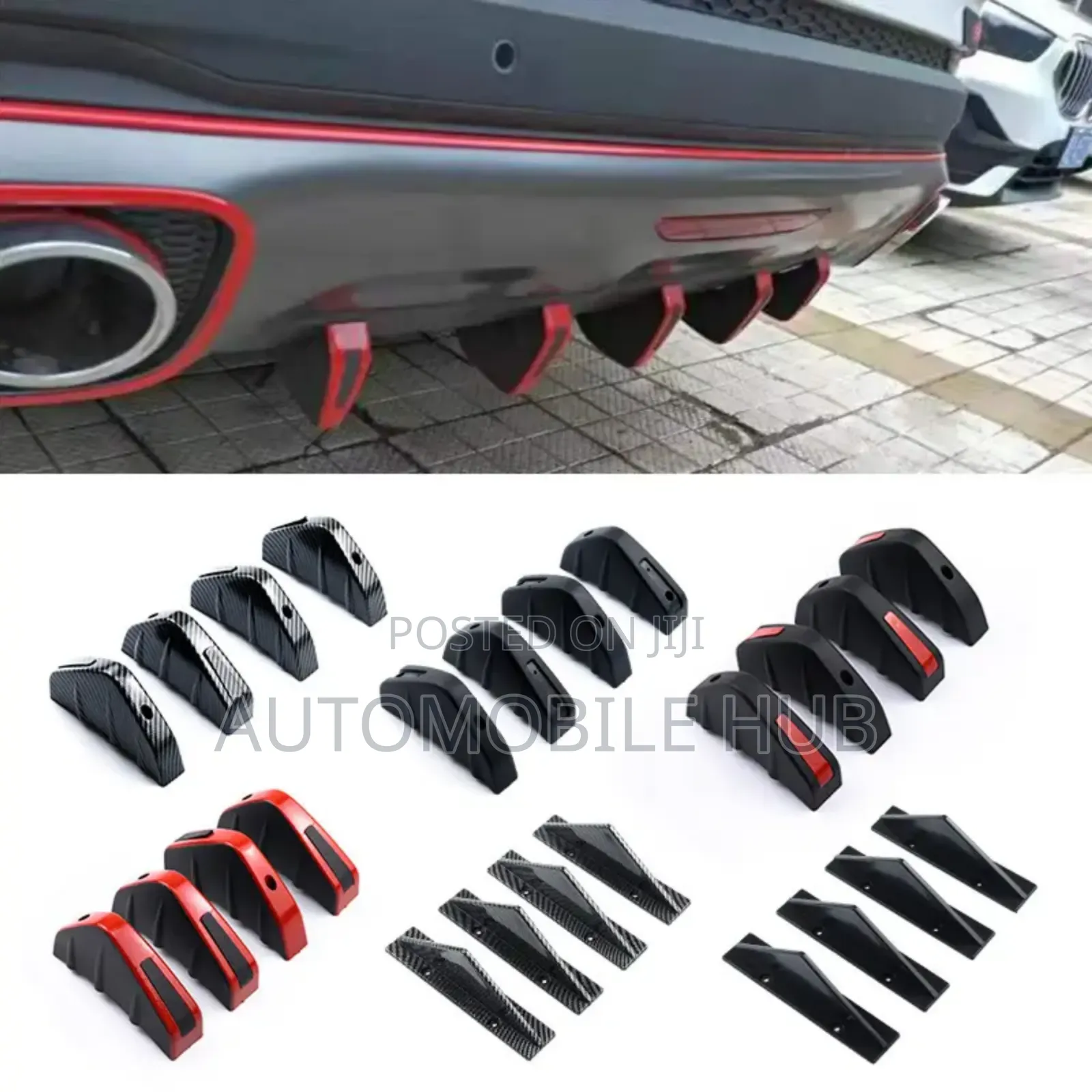 Car Rear Bumper Diffuser Sharkfin - 4pcs