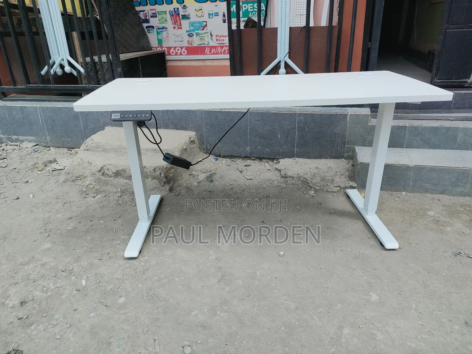 White Standing Electric Table 120cm
