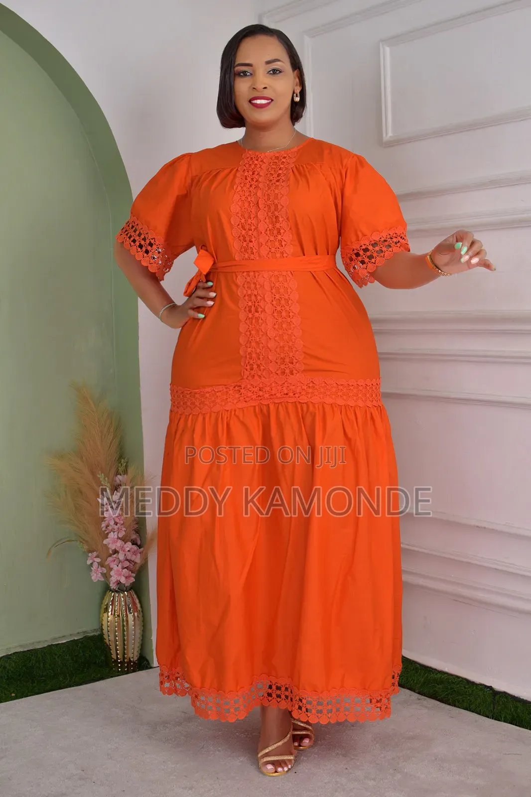 Blue/Orange Long Church Dress