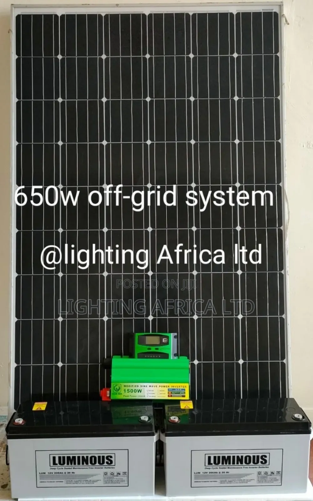 650w Home Solar Kit With 200ah Luminous Gel Battery