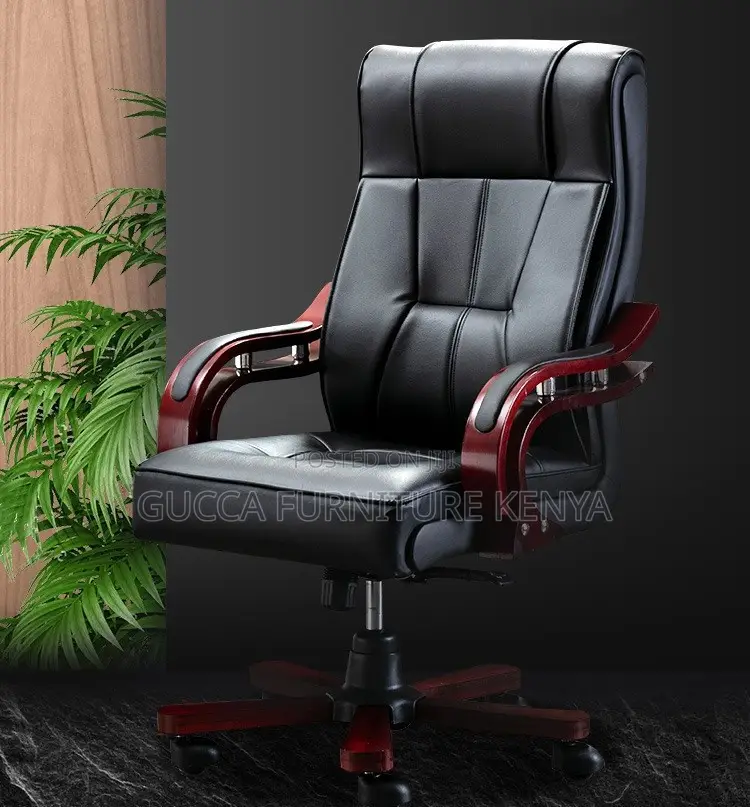 Office Chair:Luxury Leather Bliss Fixed Boss Office Chair