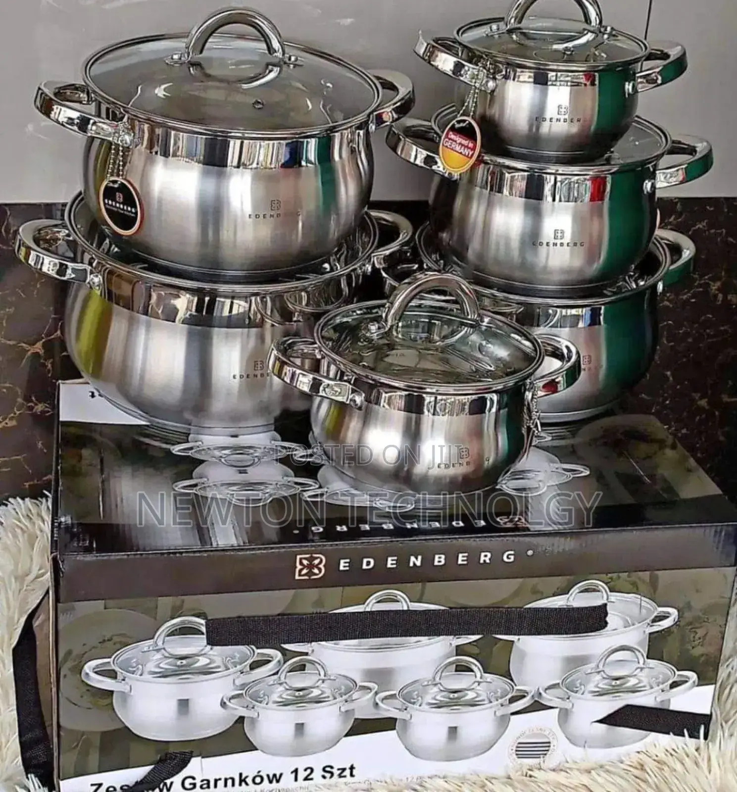 12 Pieces Stainless Steel Edenberg Cookware Set