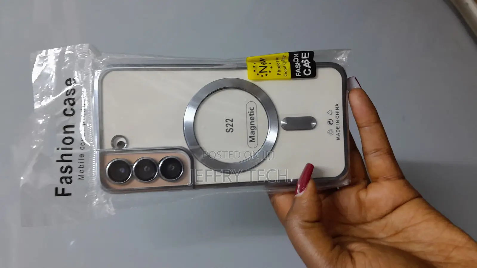 Gukalong Magnetic Clear Case for Samsung Galaxy S22-Silver