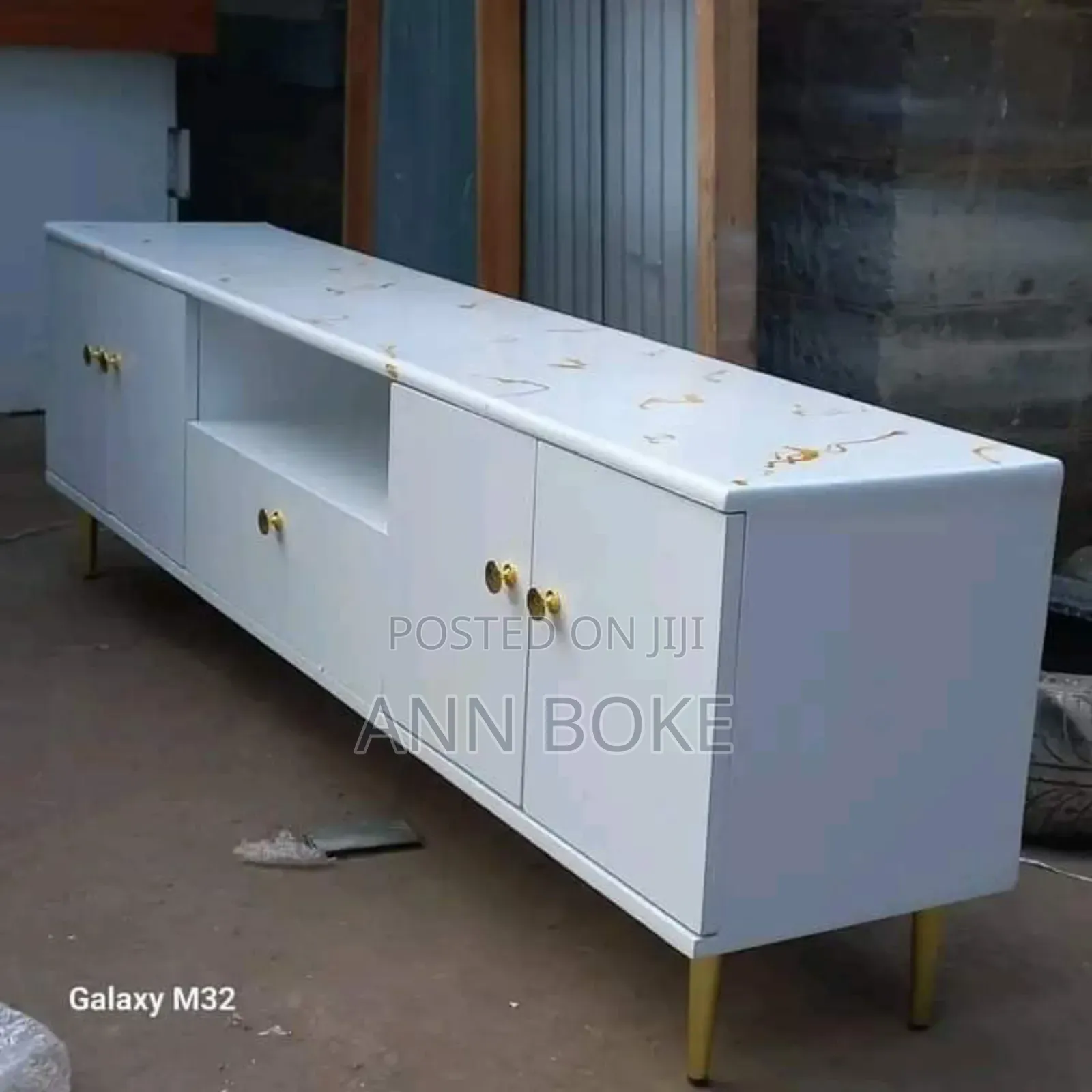 *6 Ft Modern Classy White Themed Tv Stand With