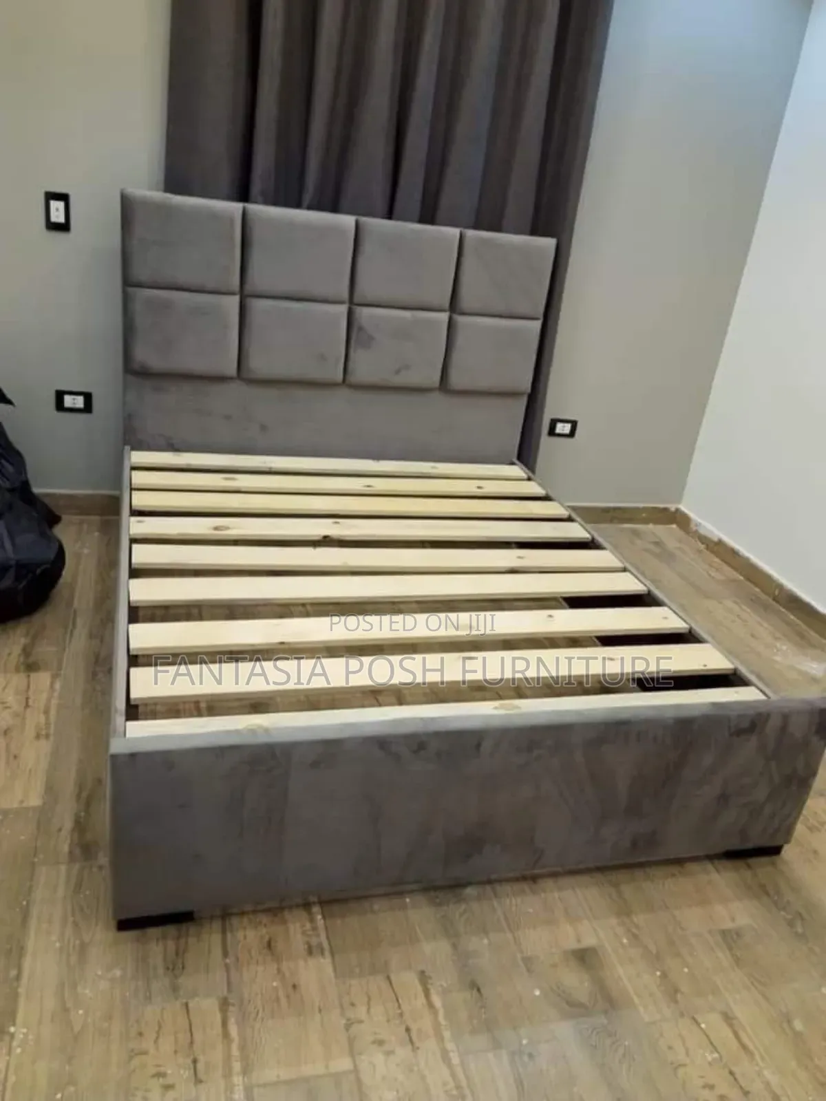 5x6 Minimalist Bed With Tufted Headboard/ Free Delivery